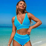 Sexy High Waist Bikini 2025 Coconut Palm Print Swimsuit Female Swimwear Women Bikinis Set Bather Beachwear Bathing Suit Pool
