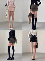 Mature Pure Desire Sexy High Waist Hip Slit Anti-Exposure Bodycon PU Leather Mini Skirt Fashion Sexy Women Mini Skirts 99JO