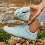 Comfortable Soft Sole Sneakers Women Plus Size 42 Faux Suede Lace Up Casual Shoes Woman 2026 Autumn Non Slip Sport Flats Female