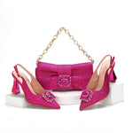 Doershow hot selling Shoes and Bags To Match Set Italy Party Pumps Italian Matching Shoe and Bag Set for Party! 1-10