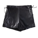 New Solid Color High Waist Elastic Shorts Women's Tight Casual Shorts Thin Drawstring Pure Desire Casual Charming Shorts NWSV