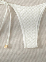 DEKA Tie Side Thong Swimwear New Sexy Bikini Set White Shell Designer Swimsuit Halter Push Up Micro Bikinis Summer Bathing