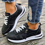 Casual Lace-Up Platform Sneakers for Women Autumn 2025 Solid Plus Size Shoes Woman Non-Slip Zip Female Sports Shoes