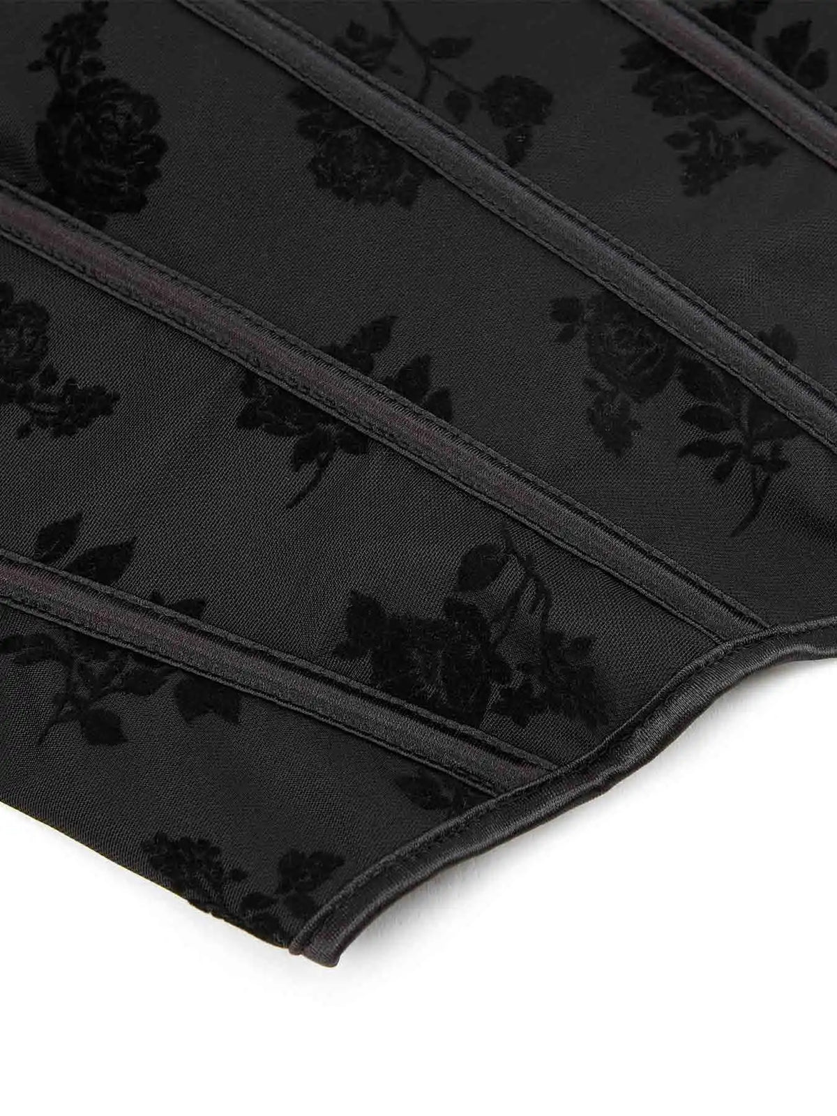 New black tube top hanging neck adjustable corset chest support gathered abdomen waist elastic palace corset.
