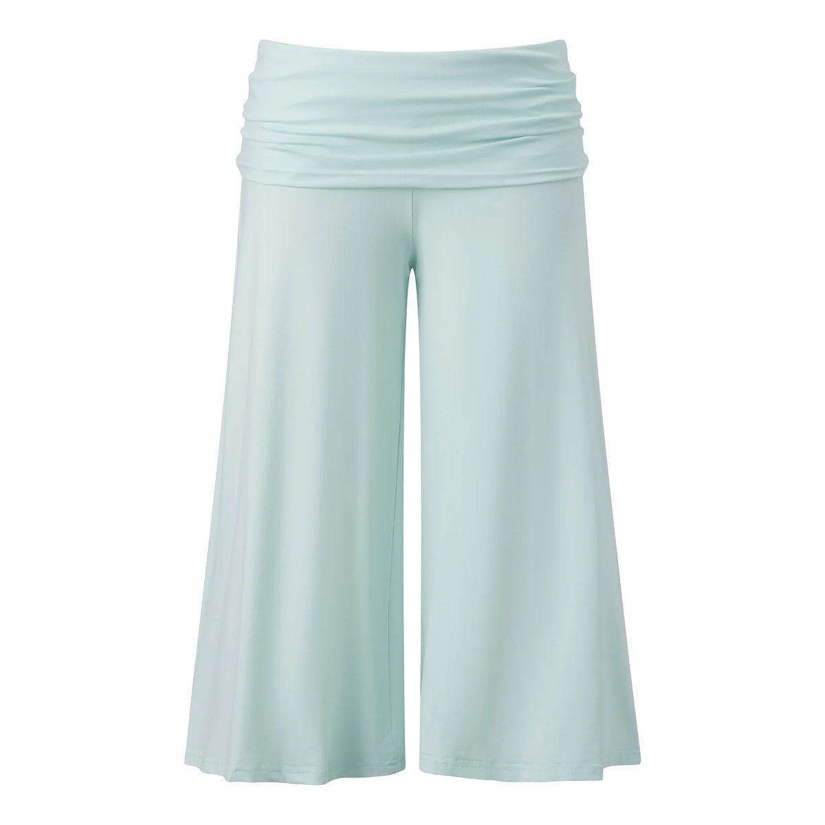 Women's Summer Capri Pants Fold Over Waistband Low Rise Wide Leg CroppedTrousers Daily Lounge Out Going Solid Color