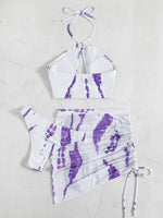 3PCS With Mesh Skirt Halter Bikini Female Swimsuit Women Swimwear Three-pieces Bikini Set Hollow Out Bathing Suit Swim Beachwear