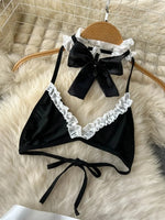 Women's Sexy Bow Lace-Up Sensual Dress Set Fashion Uniform - Trendy Comfortable Dress Ensemble for Adults New