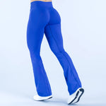 NCLAGEN Vision Flares Women Seamless Gym Yoga Pants High Cross Waist Fashion Sports Leggings Fitness Wide-leg Workout Trousers