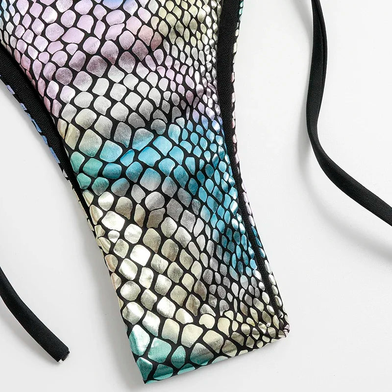Fish Scales Shiny Halter Triangle Bikinis Sets Swimwear Women Micro Thong Swimsuits Swimming Suit Biquinis Bikinis de Mujer 2026