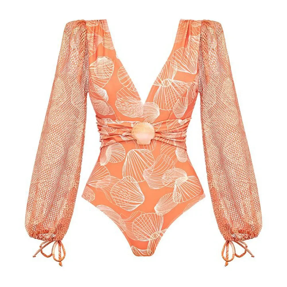 2026 Fashion Swimwear Women With Skirt Bathing Suit Summer New Ruffle Splice Print Beachwear Holiday Bikini Cover Ups Outfits