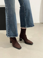 Vintage Thick Heel Square Toe Women Ankle Boots Ladies Elegant Mordern Short Botas Autumn Winter Zapatos De Mujer 2026