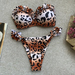 DEKA Bandeau Bikini Women's Sexy Push Up Set Two Piece Swimsuit Floral Bathing Suit Swimwear Summer Beachwear