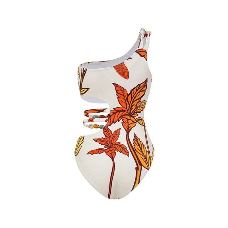 2024 Women Swimwear 2PC Cover-up Swimsuit Ruffle Solid Printed Deep V One-piece Monokini Kimono Bikini Suit Summer Beachwear