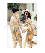 Swimsuit Fashionable Sweet Couple Swimsuit Bikini Three Piece Men's Beach Shorts