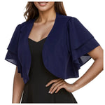 Women’S Short Sleeve Cardigan Chiffon Tops Ladies Open Front Bolero Shrug Crop Top Clothing For Female Plus Size Oversized 2025
