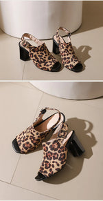 New Women Sandals Peep Toe High Heels Summer Gladiator Shoes Black Brown Woman Ankle Strap Sandalias Female Mujer Big Size