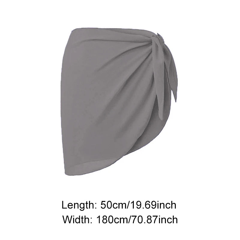 Women Chiffon Swimwear Cover Up Wraps Pareo Scarf Bikini Cover-Ups Wrap Beach Sexy Skirts See-Through Scarf Cover Up Dress
