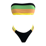 Bikini Swimwear Push-Up Bikinis Sets Colored Stripes Women Bra Padded Beachwear Bathing Suit New 2 Piece Swimsuit 2025 Biquini