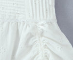 Foridol White Cotton Summer Women's Dress 2025 Off Shoulder Strapless Mini Beach Dress Casual Flower Embroidery Drawstring Dress