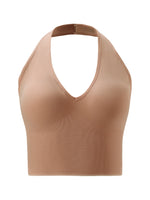 Plus Size Halter Wireless Bra Women Seamless Shaping Backless Removable Pads High Elastic Lingerie for Daily Wear Dating Party