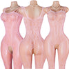 Pink Sexy Lingerie Mesh Bodystockings Teddy Crotchless Fishnet Hollow Open Bra Underwear Erotic Clothing Sexy Lace Bodysuit