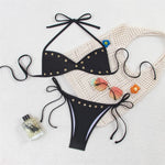 New Sexy Halter Bikini Women Swimwear Female Swimsuit Two-pieces Bikini set High Cut Leg Strappy Bather Bathing Suit Swim V7950