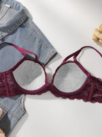 pure desire Bra for Women – 3/4 Cup Underwire Push Up Bra lace sexy Lingerie party brassiere(B-C Cup)L2957