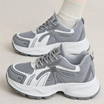 Breathable Mesh Running Sneakers Women Spring Autumn Fashion Mix Color Platform Sports Shoes Woman Lace Up Non Slip Shoes Female