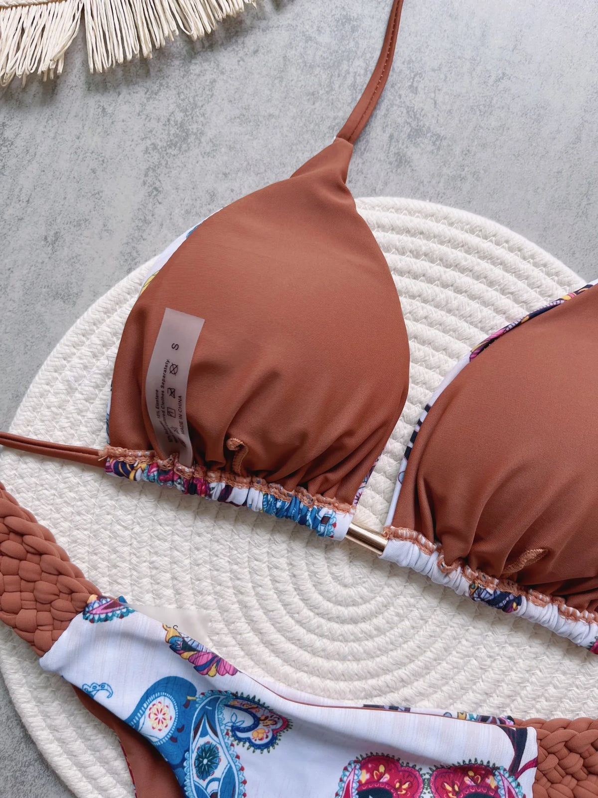 Fashion Print Halter Mini Thong High Cut Bikini Female Swimsuit Women Swimwear Two-pieces Bikini Set Bather Bathing Suit Swim