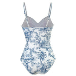2024 Sexy Women Push Up One Piece Swimwear Girl Bikini Swimsuit White Print Summer Beach Skirt Bathing Suit Dress