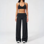 Women's Fitness Set Gym Tracksuit Breathable Sports Bra Flared Trousers Suit Workout Clothing Sportswear Female Athletic Wear