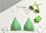 Sexy Micro Bikini 2024 Gingham Print Swimsuit Female Swimwear Women Strings Thong Bikinis Set Bather Beachwear Bathing Suit Pool