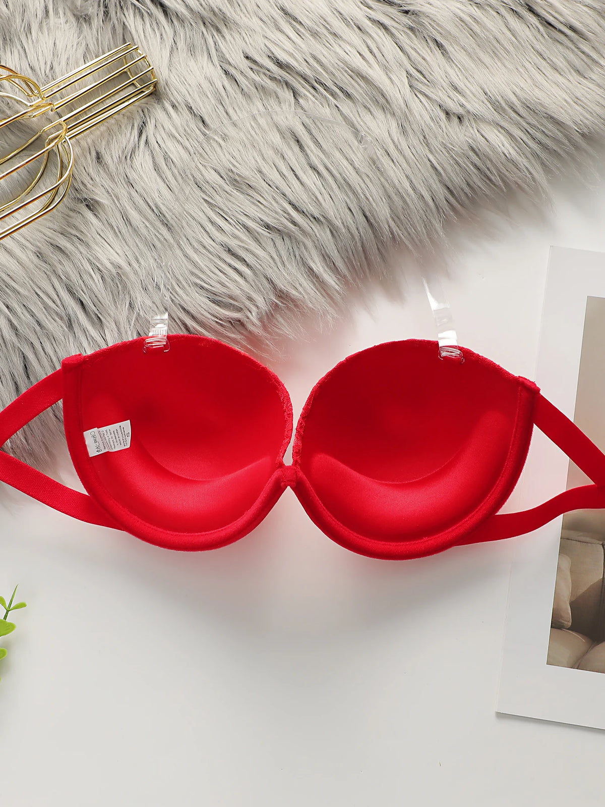 Women's sexy lingerie shoulder strap anti slip transparent dual-use bra with steel ring gathering push up bra A2150