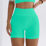High-waisted Yoga Pant For Women, Designed To Lift And Shape, Tight-fitting With Solid Color And Ribbed Texture, Sports Shorts