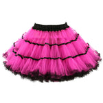 Women's Color Block Ruffled Tulle Skirts Multiple Layers Elastic High Waisted Tutu Skirt Fluffy Halloween Carnival Party Skirts