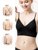 French triangle cup underwear female sense U-shaped invisible bra with large backless neck bra for small breasts