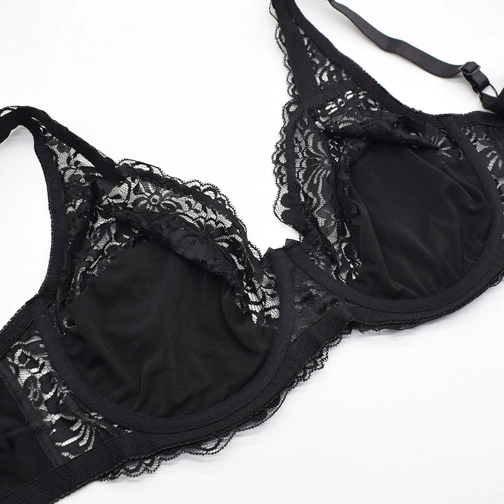 Womens Minimizer Bra Lace Plus Size Brassiere Support Underwire Big Thin Adjusted-straps 36-52 E F G H I Cup
