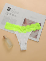 Women's sexy patchwork lace thong with low waist, seamless, breathable, antibacterial, easy to wash and dry underwear C3307