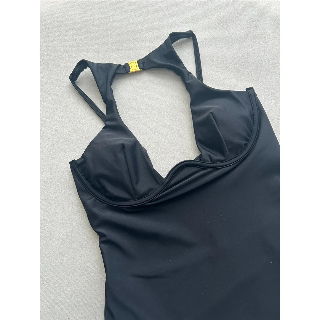 Cut Out Underwired Padded One Piece Swimsuit Women Swimwear Female Backless Backless High Cut Leg Bather Bathing Suit Swim V7515