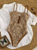 2026 Strappy Printed One Piece Swimsuit Women Sexy Hollow Swimwear Female Solid Bathers Bathing Swimming Swim Suit Beachwear