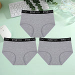 Finetoo 3Pcs/Set Women's Seamless Cotton Briefs Women Plus SizePanties Breathable Underwear Female Low Waist Soft Lingerie S-XXL