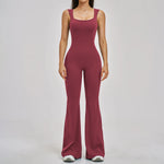 Slimming Yoga Jumpsuits Women Hollow Out Ruffles Backless Sportswear Fitness Back Hip-Lifting Leggings One-Piece Gym Bodysuits