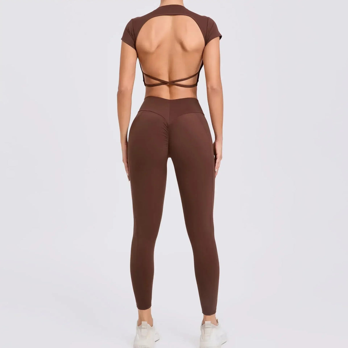 Women's Yoga Sets 2 Piece High Waist Hip Lift Leggings with Cross Back Sports Bra Seamless Workout Clothes Fitness Gym Wear Set
