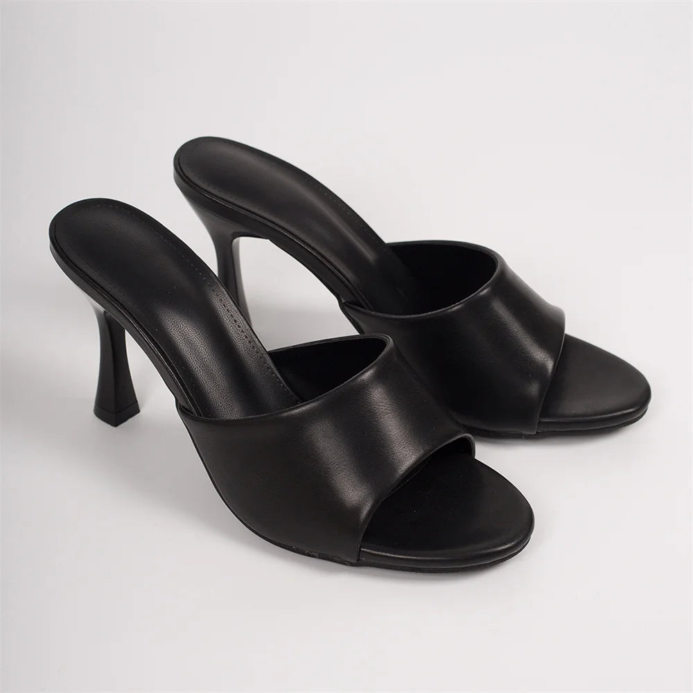 Big Size 42 Gold Sexy Slide Sandals Women Stiletto High Heel Party Slide Heels Backless High Heel Club Wedding Mules Shoes