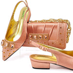 Doershow New Arrival Shoes and Bag Set African Sets 2024 Olive Nigerian Women Shoes and Matching Bags Set for wedding1-11