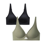 2Pcs/Set Seamless Bras for Women Non-wire Invisible Deep V Bralette Female Push Up Bras Underwear Sexy Lingerie
