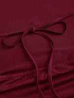 Women's Elegant Drape V-Neck Back-Tie Open Back Sleeveless Slim Fit Mini Dress Casual Halter-Neck Pleating Decorate Dress 2026