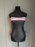 2026 Summer Women's One-piece Suit Swimwear Dot Patchwork Swimsuit Strappy Bodysuit Bikini High Waist Push Up Monokini Beachwear
