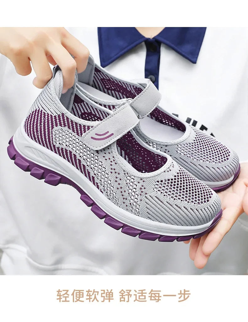 Women Shoes Breathable Vulcanized Shoes Purple Women Sneakers Fashion Breathable Mesh Casual WalkingWomen Work