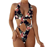 2025 Sexy High Cut Out Halter Female Swimwear One Piece Swimsuit Women Cross Bandage Monokini Bather Bathing Suit Swim Beachwear